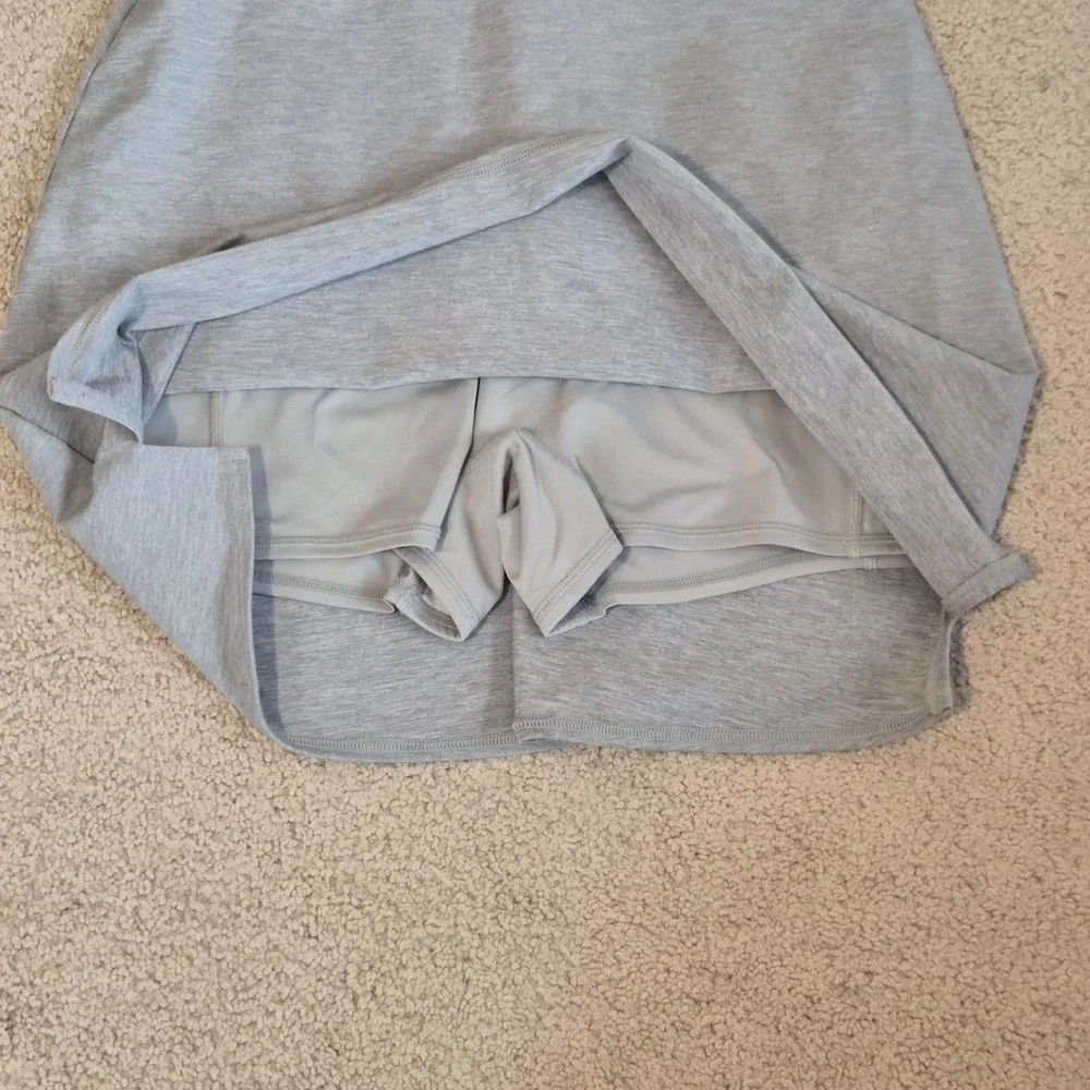 Alo Yoga Alosoft Courtside Tenniscore Dress Skort Grey V-Neck Activewear Large